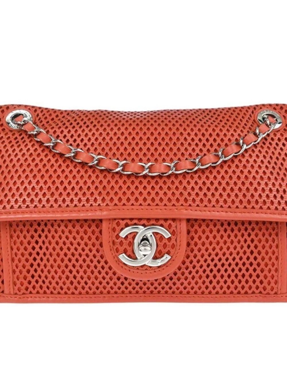 Chanel Red Perforated Calfskin Up in the Air Shoulder Bag 198086